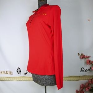 Nike red sport long sleeve shirt size M